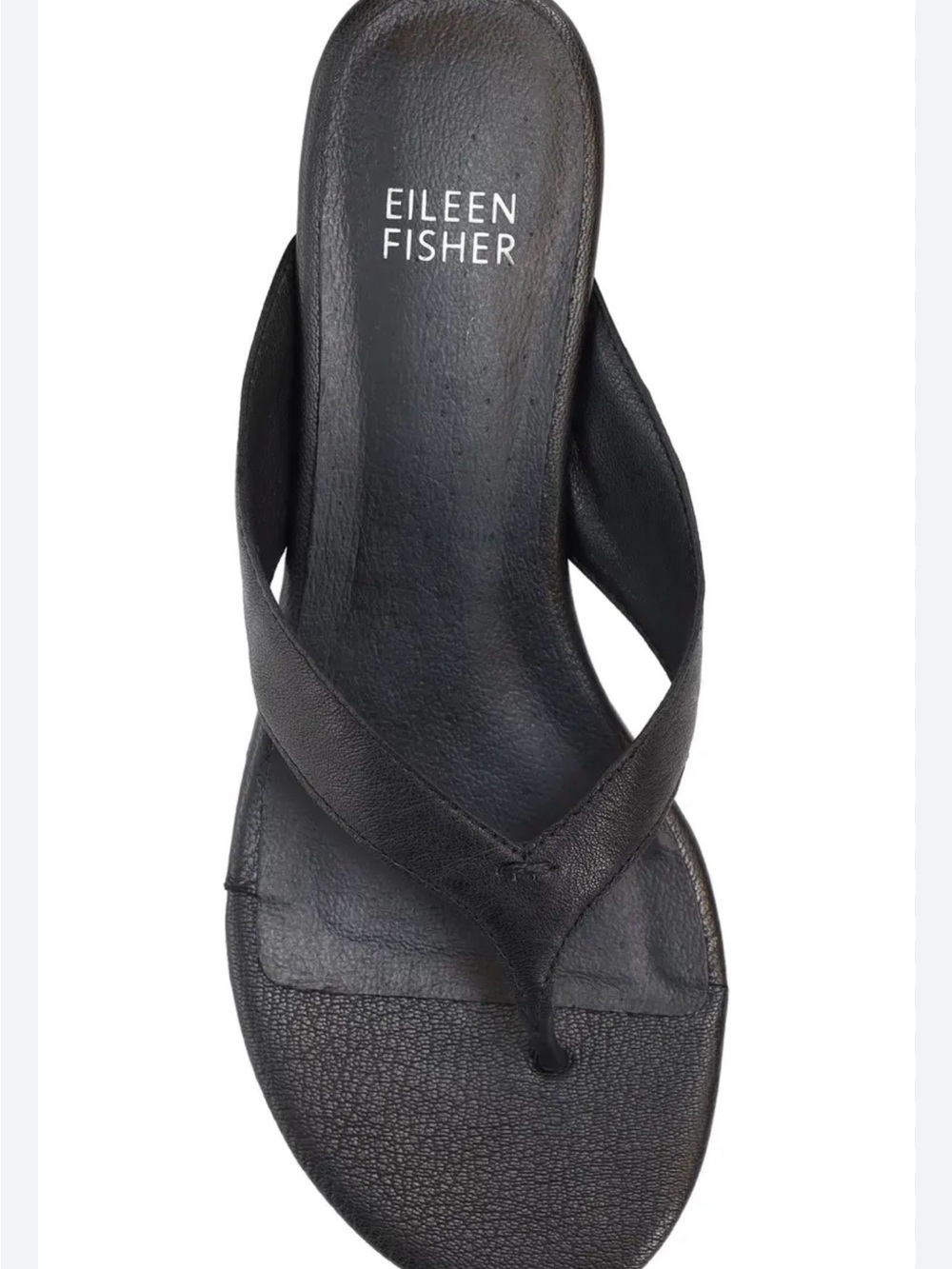 Eileen Fisher Black Erika Leather Crisscross Thong Sandal 11M New in box - Picture 8 of 9